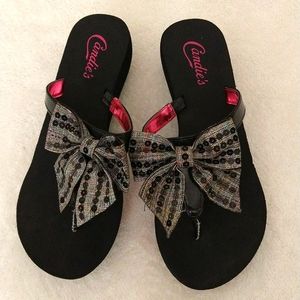 Candies Bow wedge sandal size 6